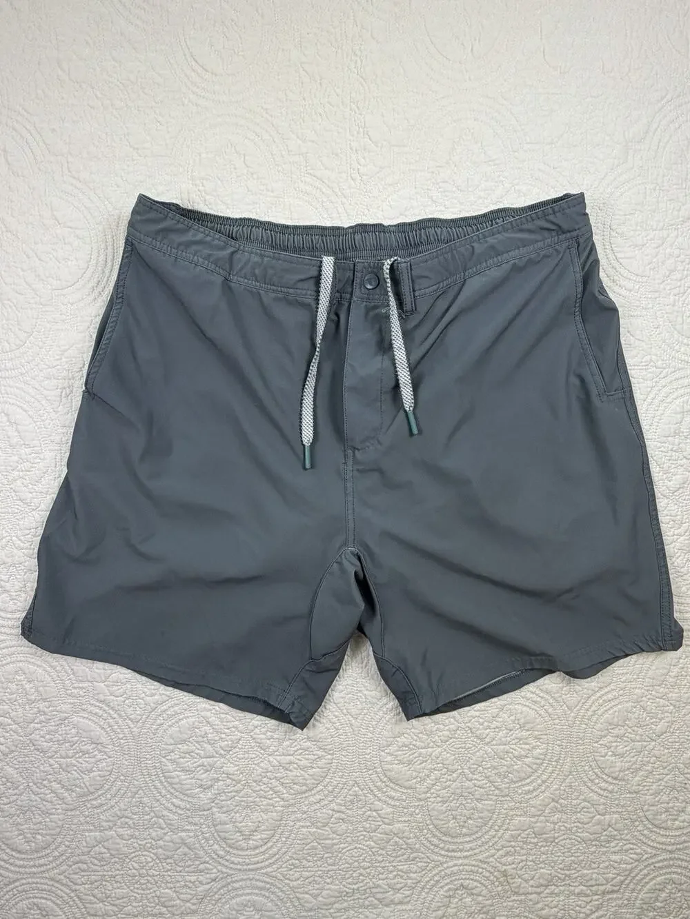 GenTeal Men’s Performance Shorts Gray Blue Stretch Lined Swim Trunks 2XL